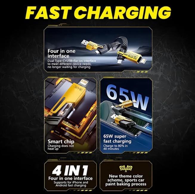 Orignal Transformer 65W Fast Charging Cable 5 in 1