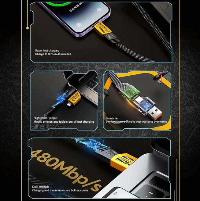 Orignal Transformer 65W Fast Charging Cable 5 in 1