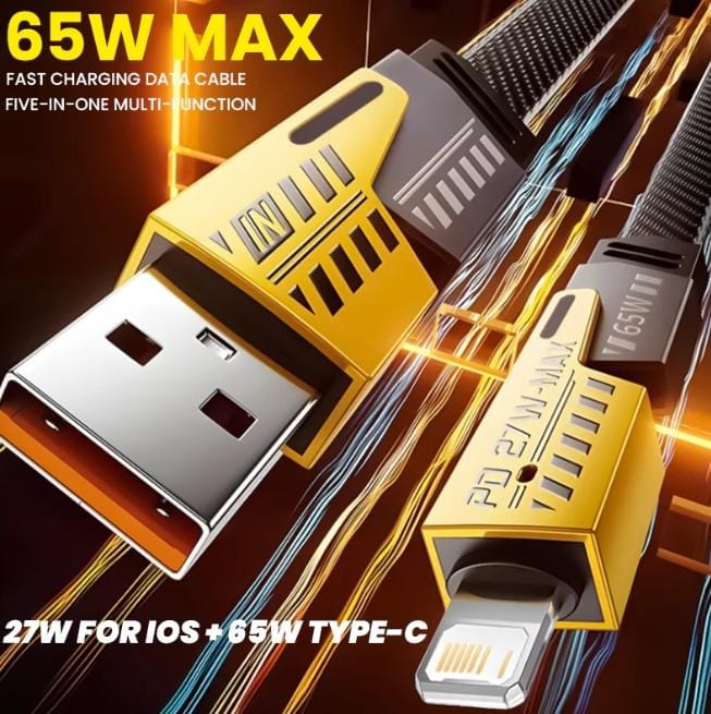 Orignal Transformer 65W Fast Charging Cable 5 in 1